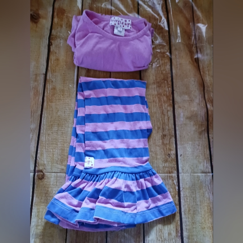 Pink and Blue Striped Kids Matching Set